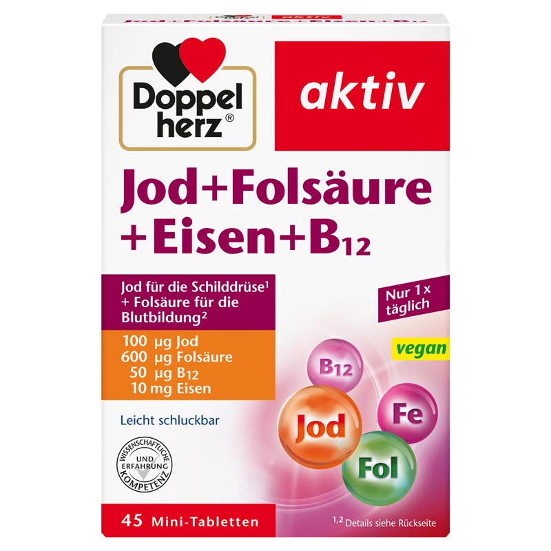Doppelherz aktiv Jod + Folsäure + Eisen + B12 45 St Tabletten