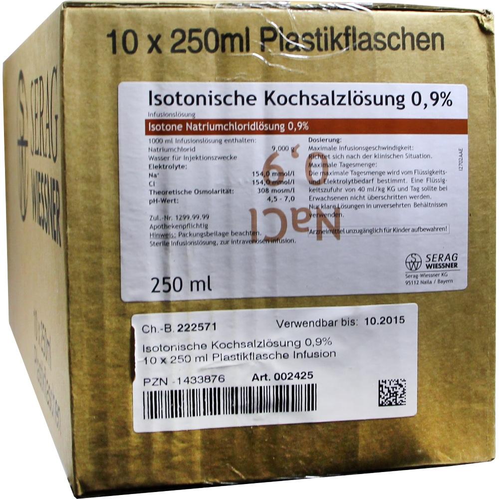ISOTONISCHE Kochsalzlösung 0,9% Plastik Inf.-Lsg. 10X250 ml Infusionslösung