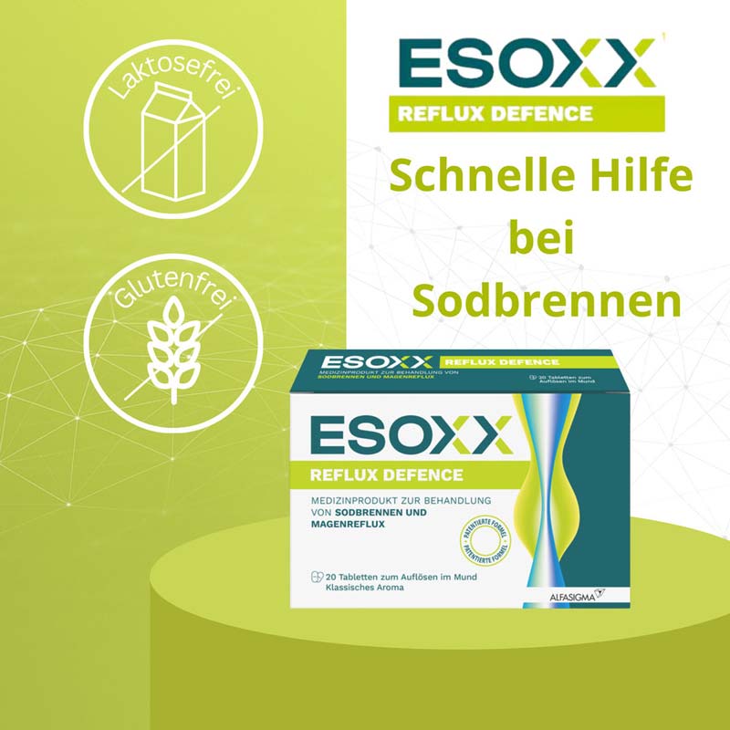 Esoxx Reflux Defence bei Sodbrennen, Reflux 20 St Kautabletten