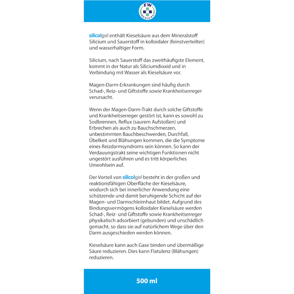 SILICOL Gel gegen Magen-Darm-Erkrankungen 500 ml Gel