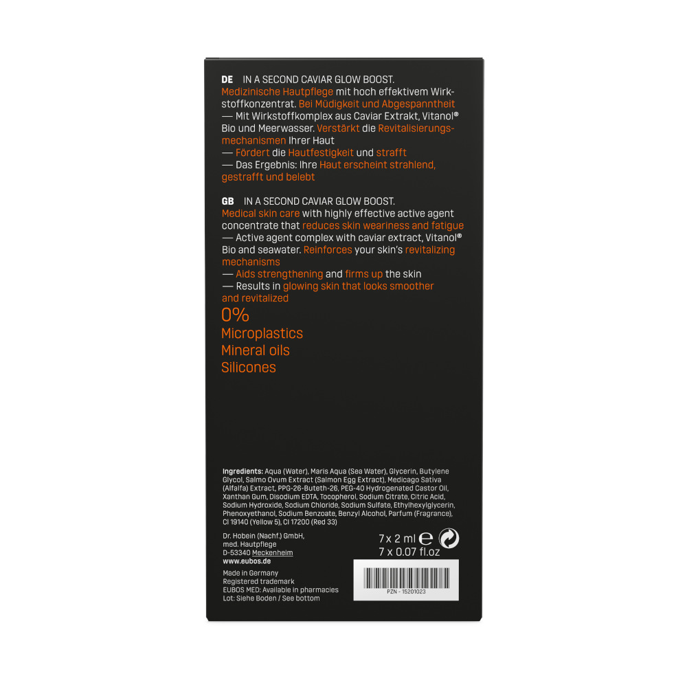 EUBOS IN A SECOND CAVIAR GLOW BOOST 7X2 ml Ampullen