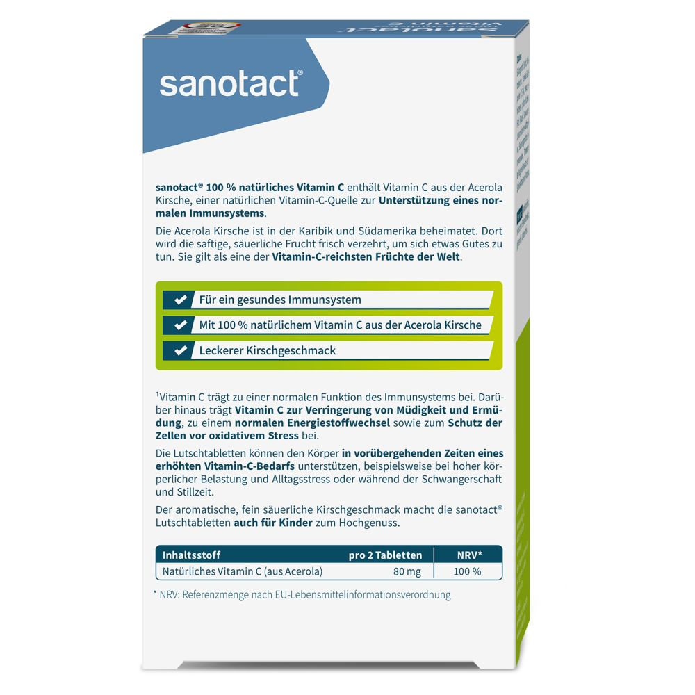 sanotact 100% natürliches Vitamin C 30 St Lutschtabletten