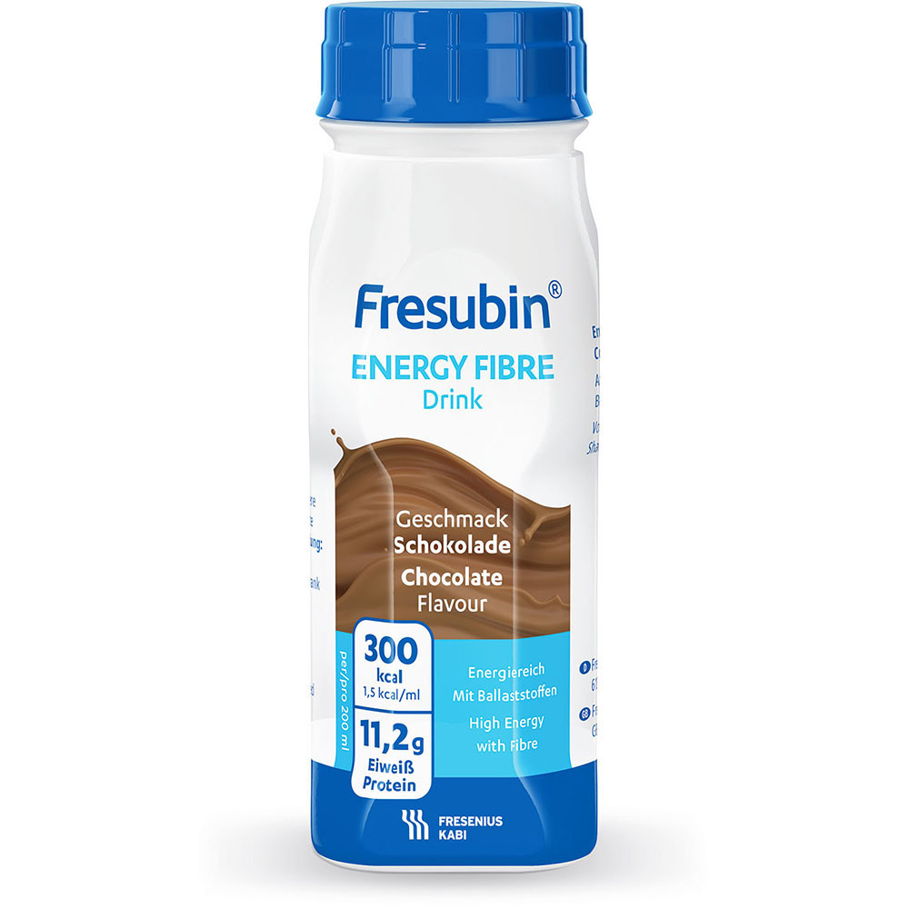 Fresubin Energy Fibre Trinknahrung Schokolade 4X200 ml Lösung