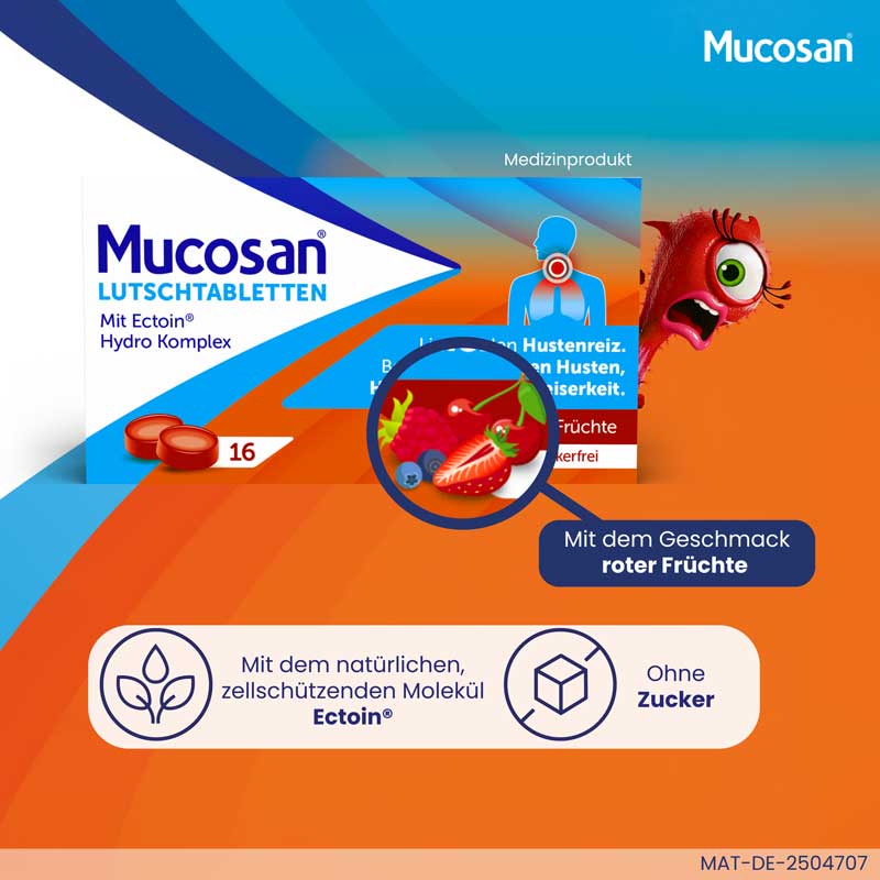 Mucosan LUTSCHTABLETTEN Rote Früchte 16 St Lutschtabletten