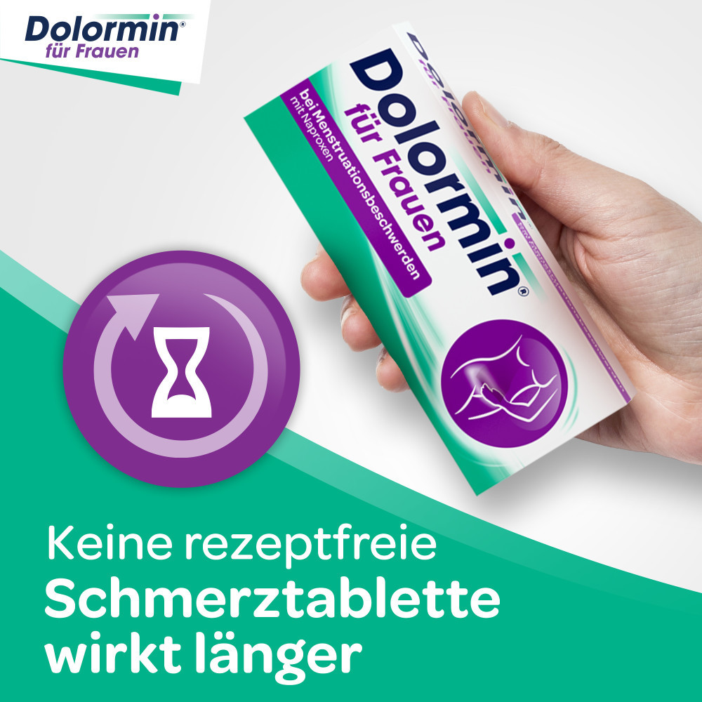 Dolormin für Frauen bei Regelschmerzen mit Naproxen