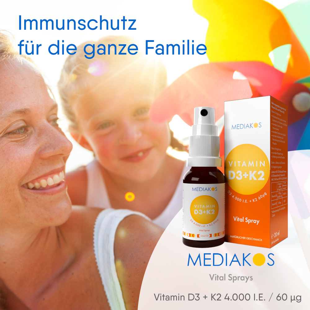 MEDIAKOS Vitamin D3 + K2 4000 I.E. / 60µg  20 ml Spray