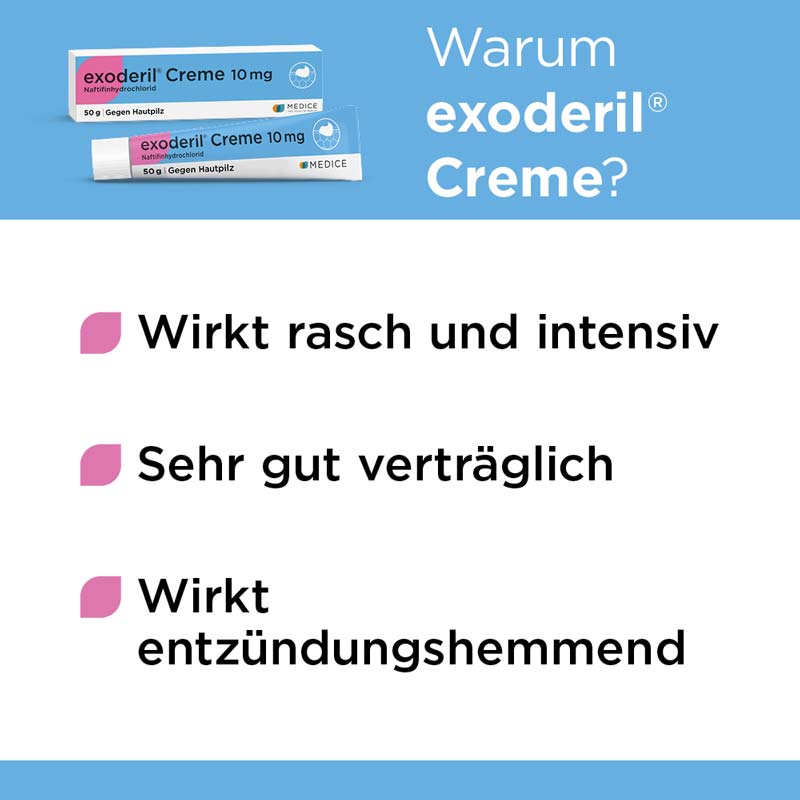 exoderil Creme bei Pilzinfektionen der Haut 50 g Creme