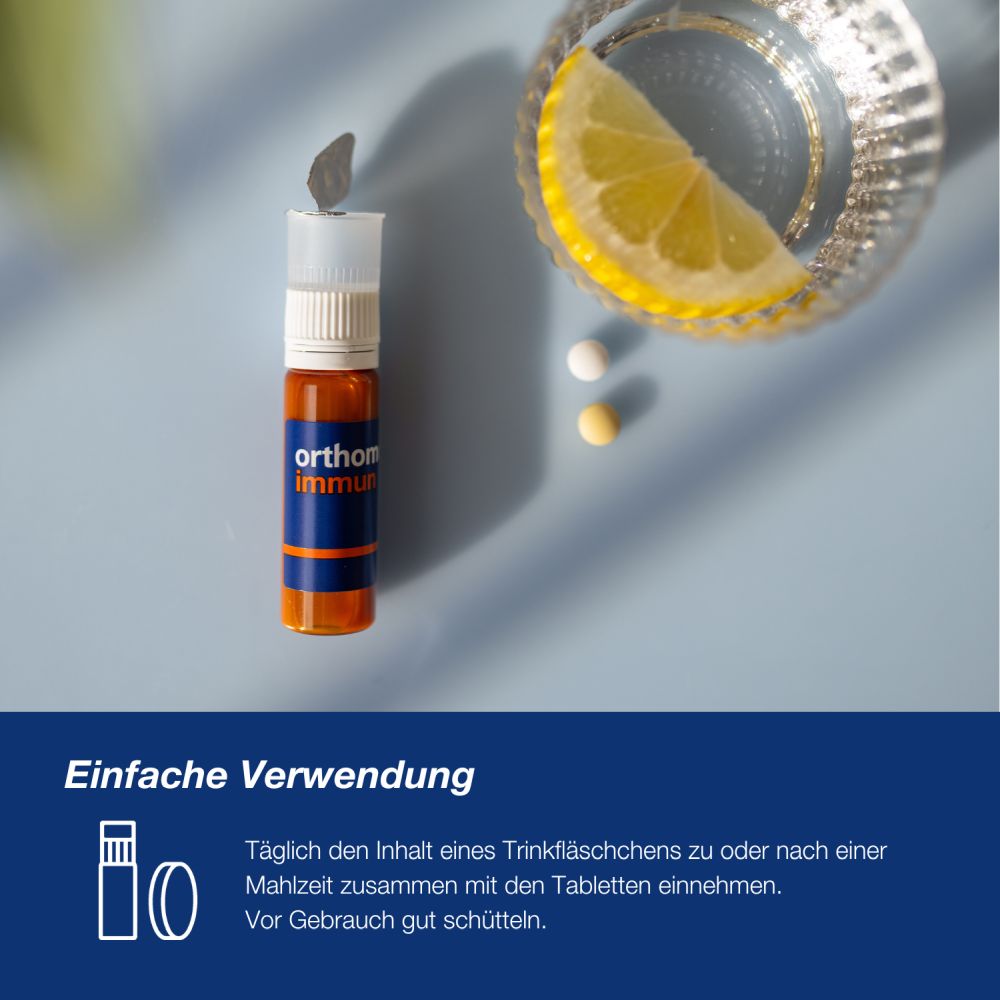 orthomol immun - Mikronährstoffe mit Vitamin C, Vitamin D und Zink - Trinkampullen/Tabletten