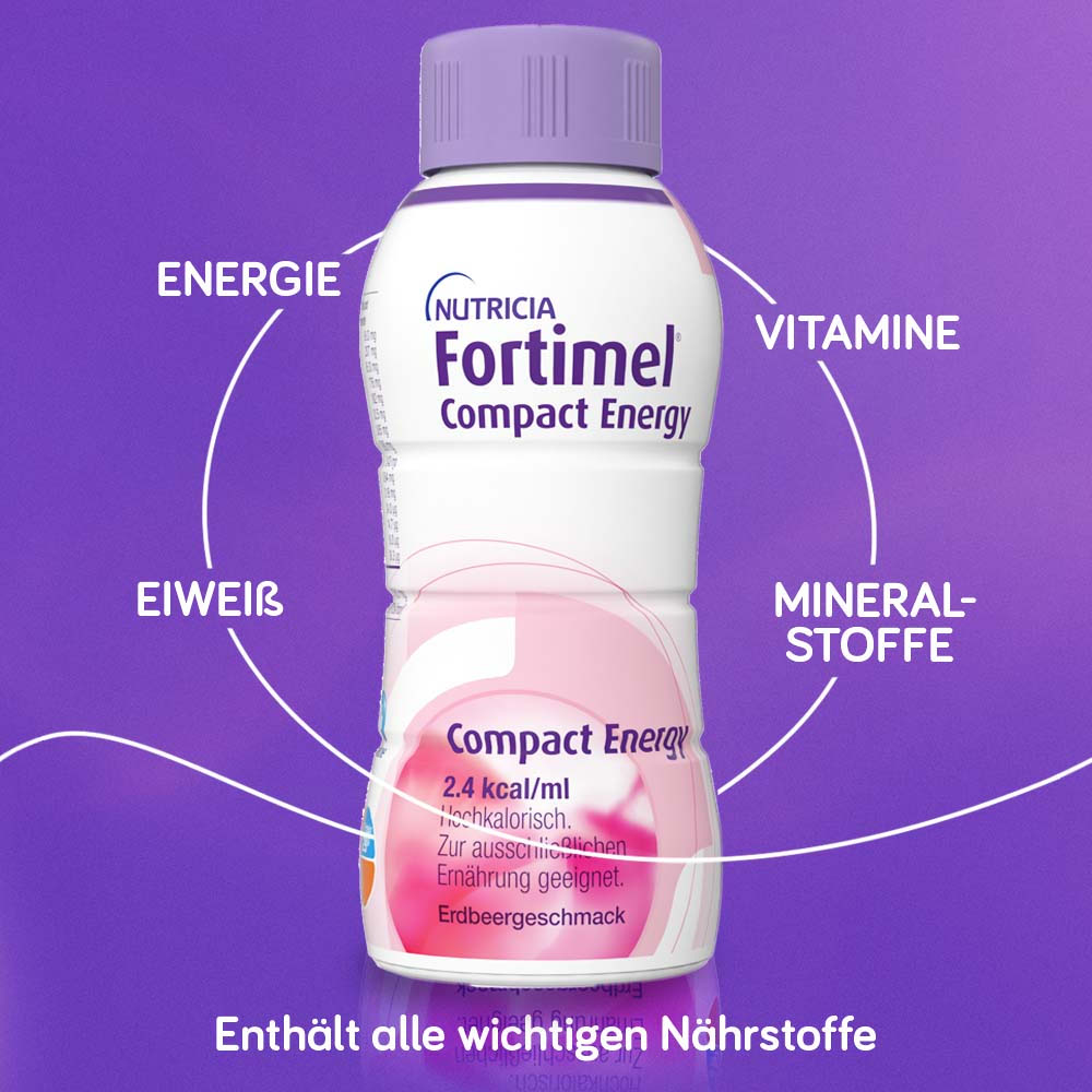Fortimel Compact Energy  Trinknahrung Erdbeere 4X300 ml Flüssigkeit
