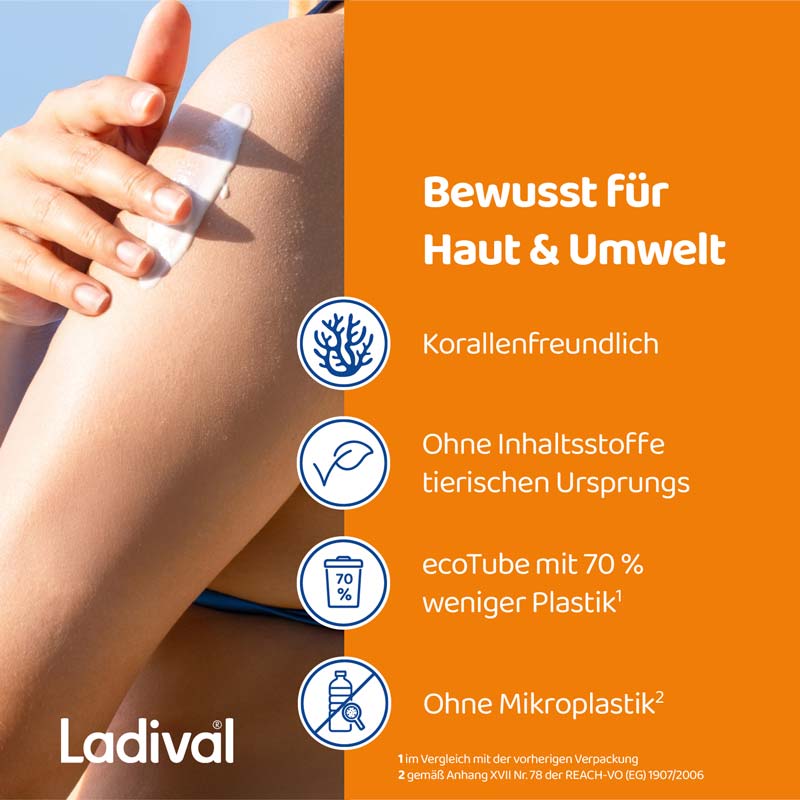 Ladival Empfindliche & Normale Haut Sonnenschutz-Lotion LSF 30: Sonnencreme für das Gesicht bei empfindlicher und normaler Haut, mit 4-fach Zellschutz, Hyaluronsäure & Photolyase, 50ml