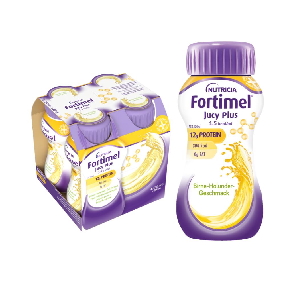 Fortimel Jucy Plus Birne-Holunder-Geschmack 32X200 ml Flüssigkeit