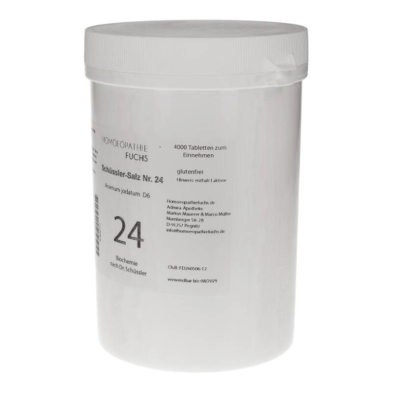 HOMOEOPATHIEFUCHS Schüssler-Salz Nummer 24 Arsenum Jodat D6 Biochemie 4000 St Tabletten