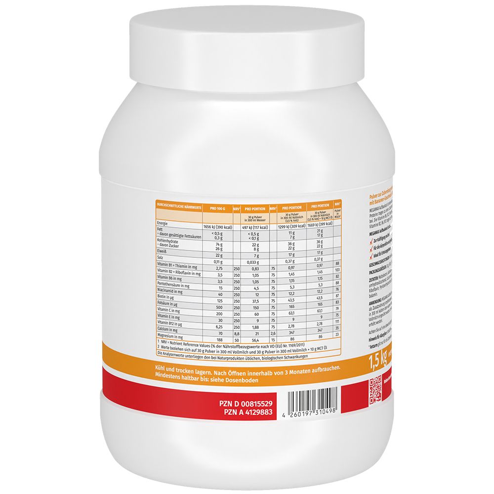 MEGAMAX Aufbaukost Banane Pulver 1.5 kg Pulver