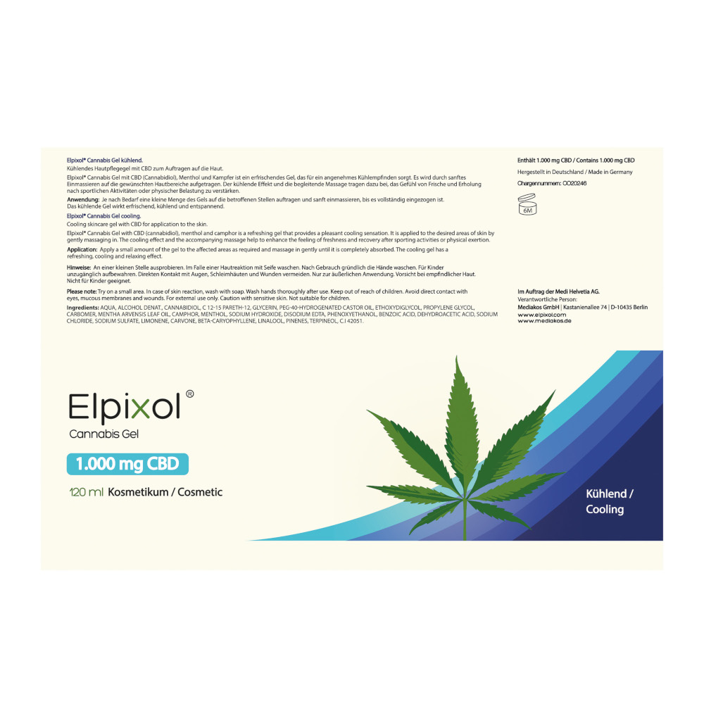 Elpixol Cannabis Gel 1.000mg CBD 120 ml Gel