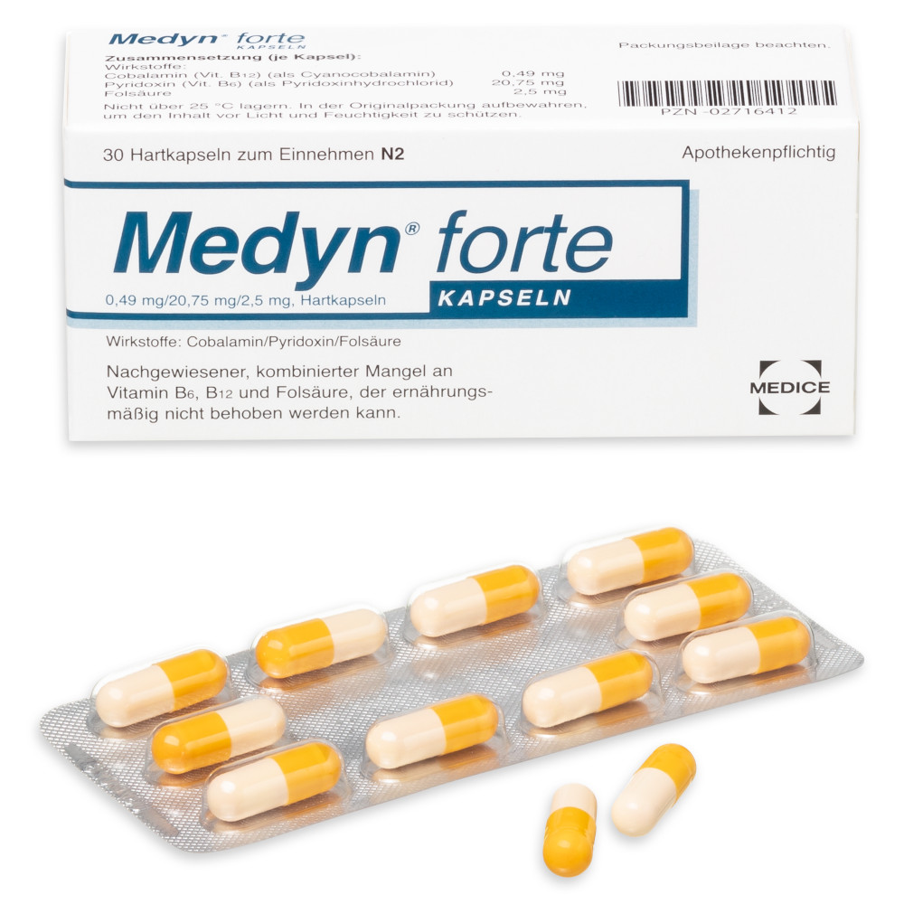 Medyn forte 30 bei Erschöpfung durch Vitamin-Mangel 30 St Hartkapseln