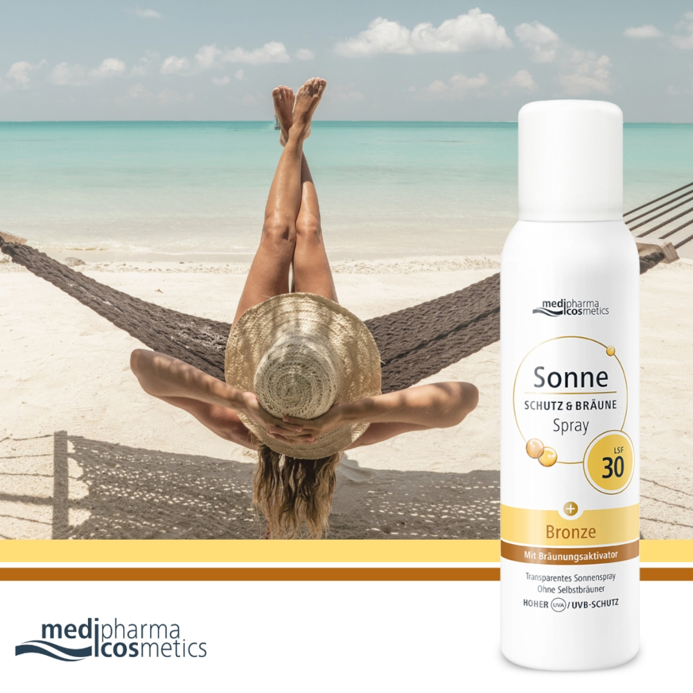medipharma cosmetics Sonne SCHUTZ & BRÄUNE LSF 30 Aerosol-Spray 150 ml Spray
