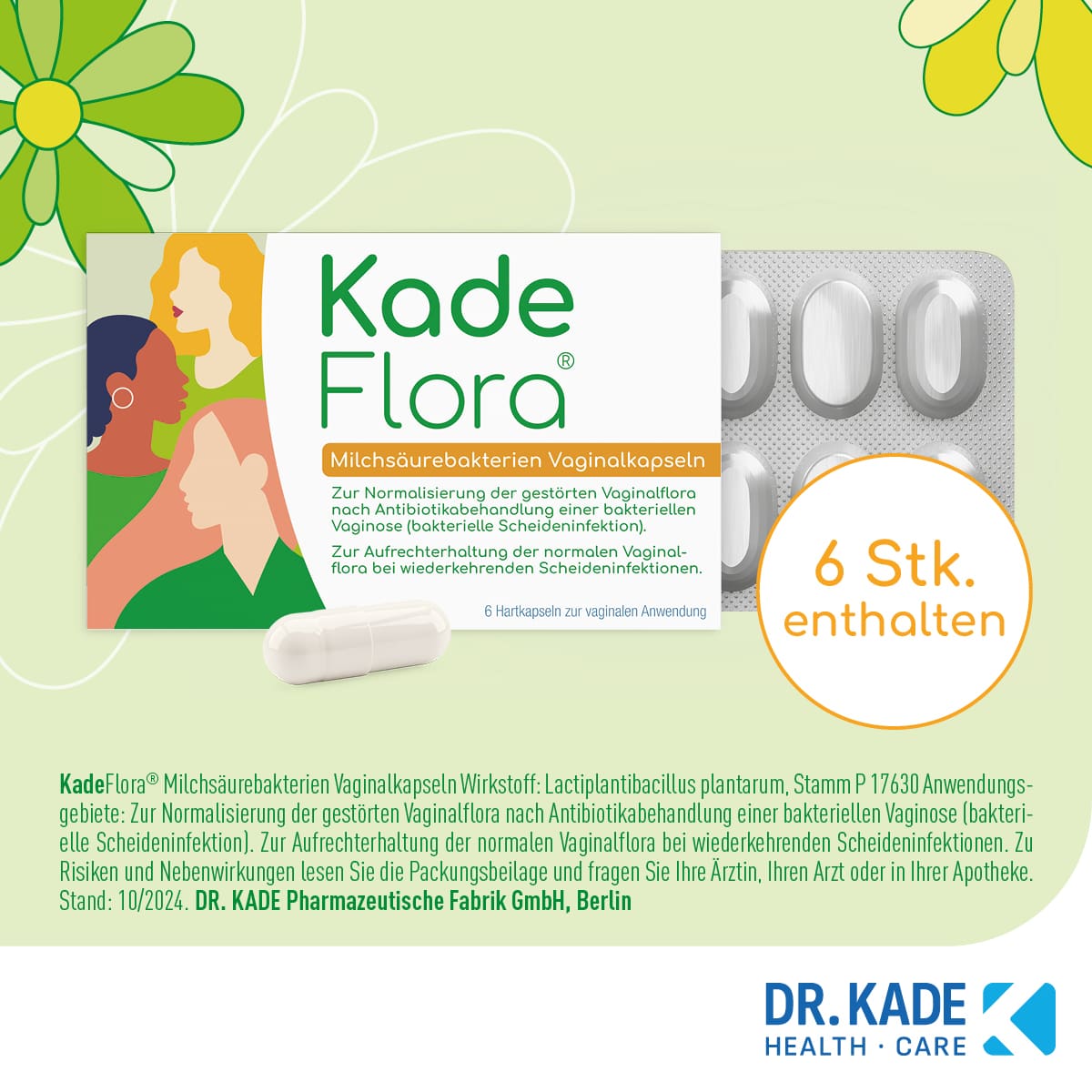 Kade Flora Milchsäurebakterien Vaginalkapseln 6 St Vaginalkapseln