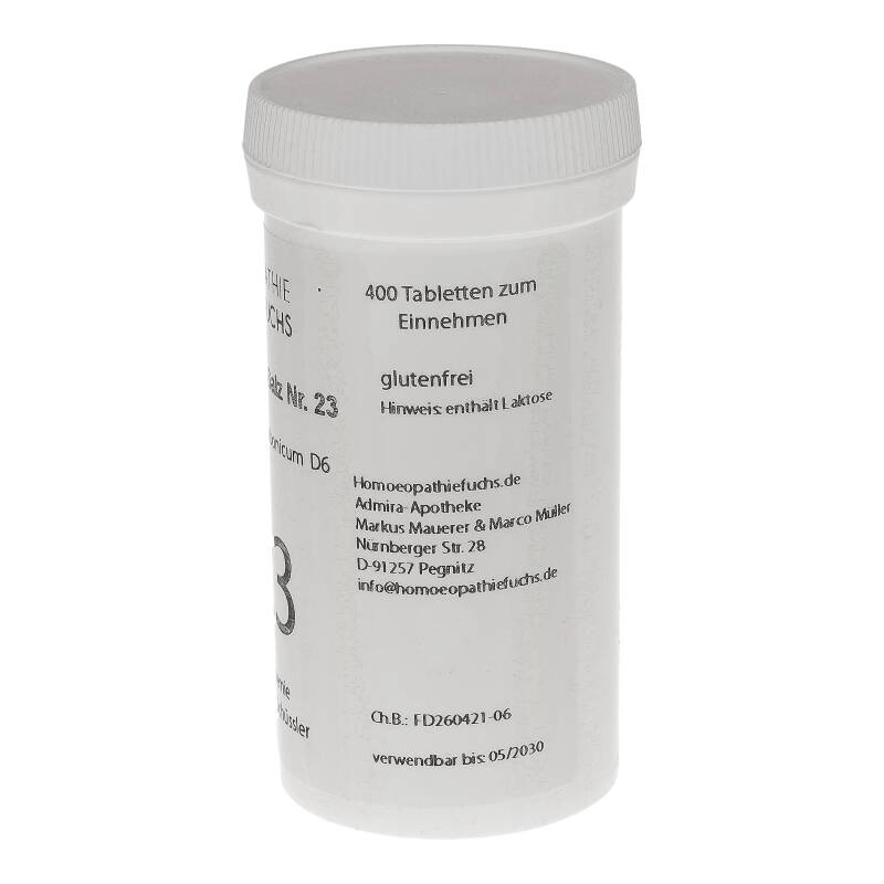 HOMOEOPATHIEFUCHS Schüssler-Salz Nummer 23 Natrium bicarbonicum D6 Biochemie 400 St Tabletten