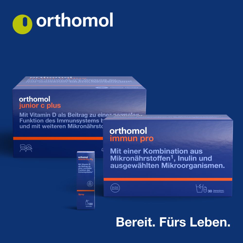 orthomol immun - Mikronährstoffe mit Vitamin C, Vitamin D und Zink - Direktgranulat Orangen-Geschmack