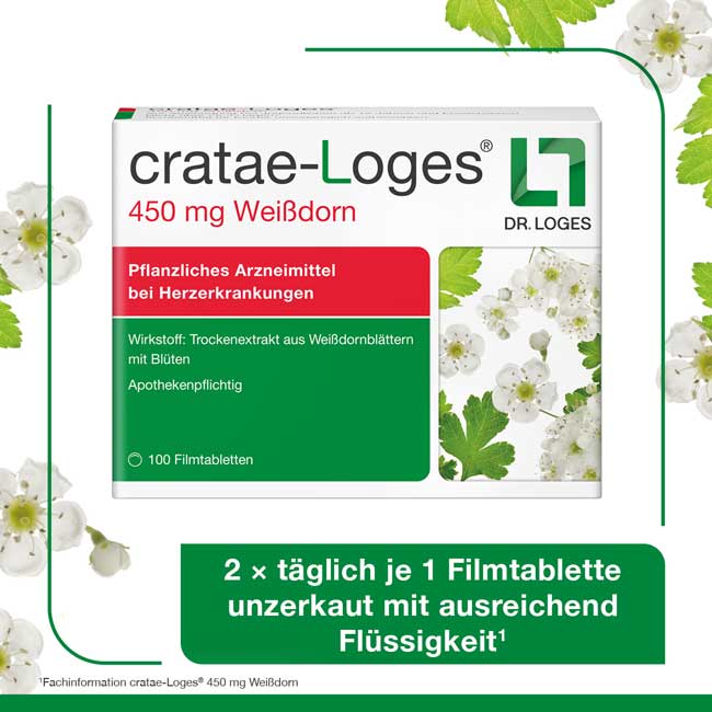 cratae-Loges 450mg Weißdorn  100 St Filmtabletten