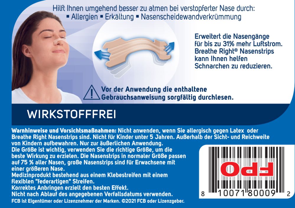 Besser Atmen Breathe Right Nasenpflaster Beige Normal  10 St Pflaster