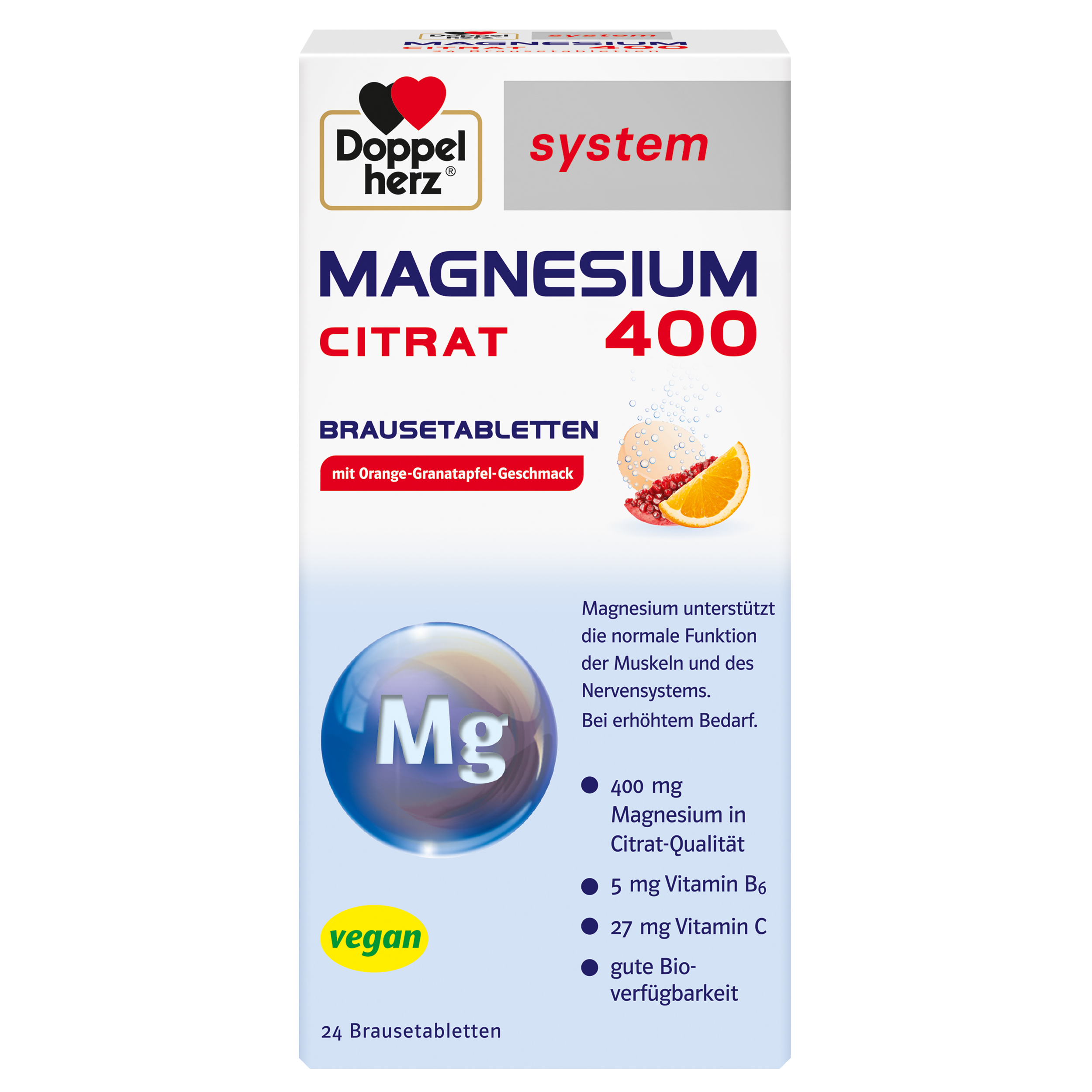 Doppelherz system MAGNESIUM CITRAT 400  24 St Brausetabletten