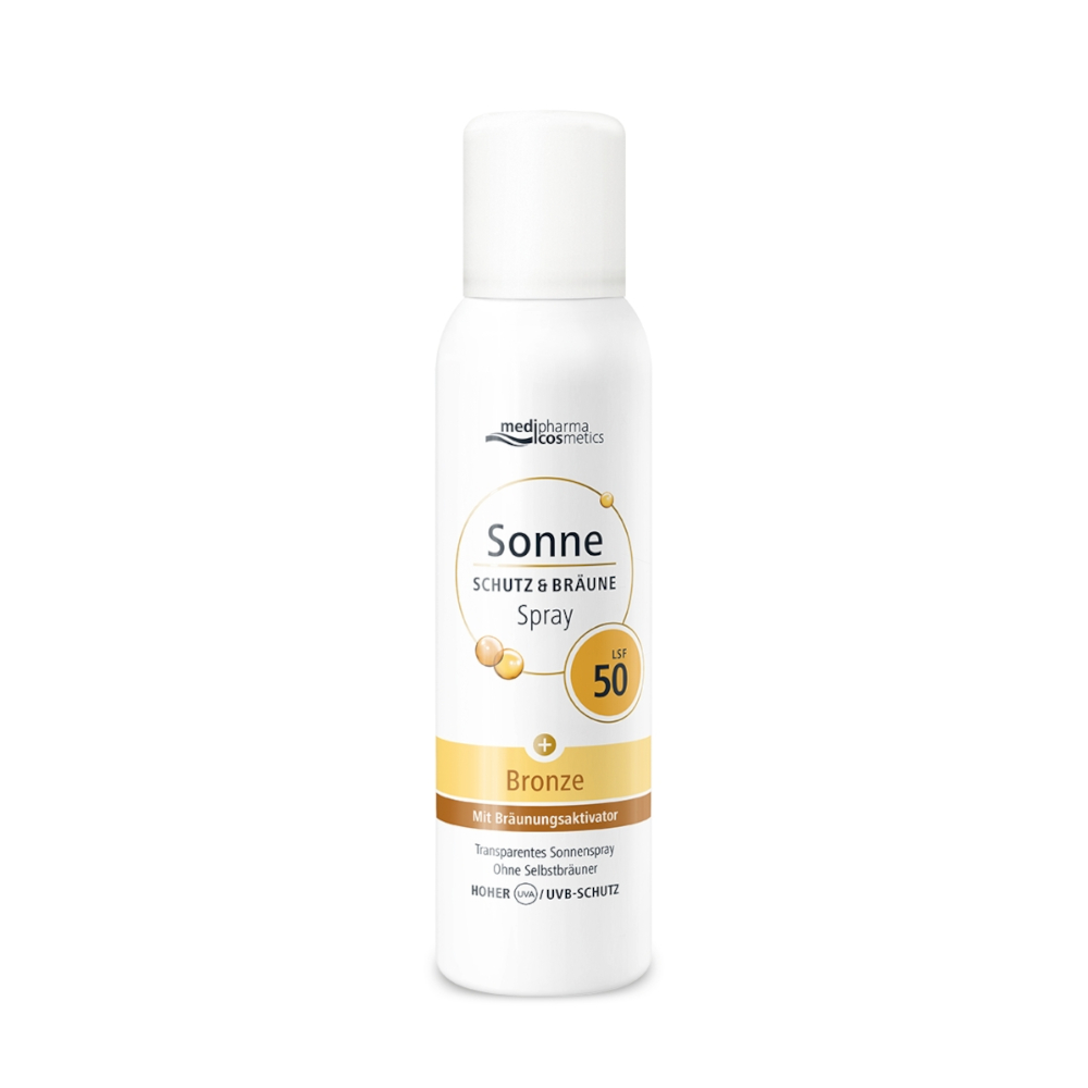 medipharma cosmetics Sonne SCHUTZ & BRÄUNE Bronze LSF 50 Aerosol-Spray 150 ml Spray
