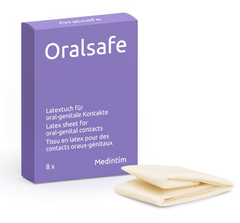 Oral Safe Latexschutztuch Erdbeere 8 St Tücher