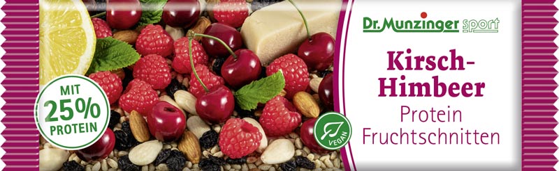 Dr. Munzinger Sport Kirsch-Himbeer Protein Fruchtschnitten  50 g