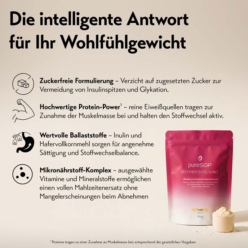pureSGP STOFFWECHSEL-SHAKE Erdbeere 450 g Pulver