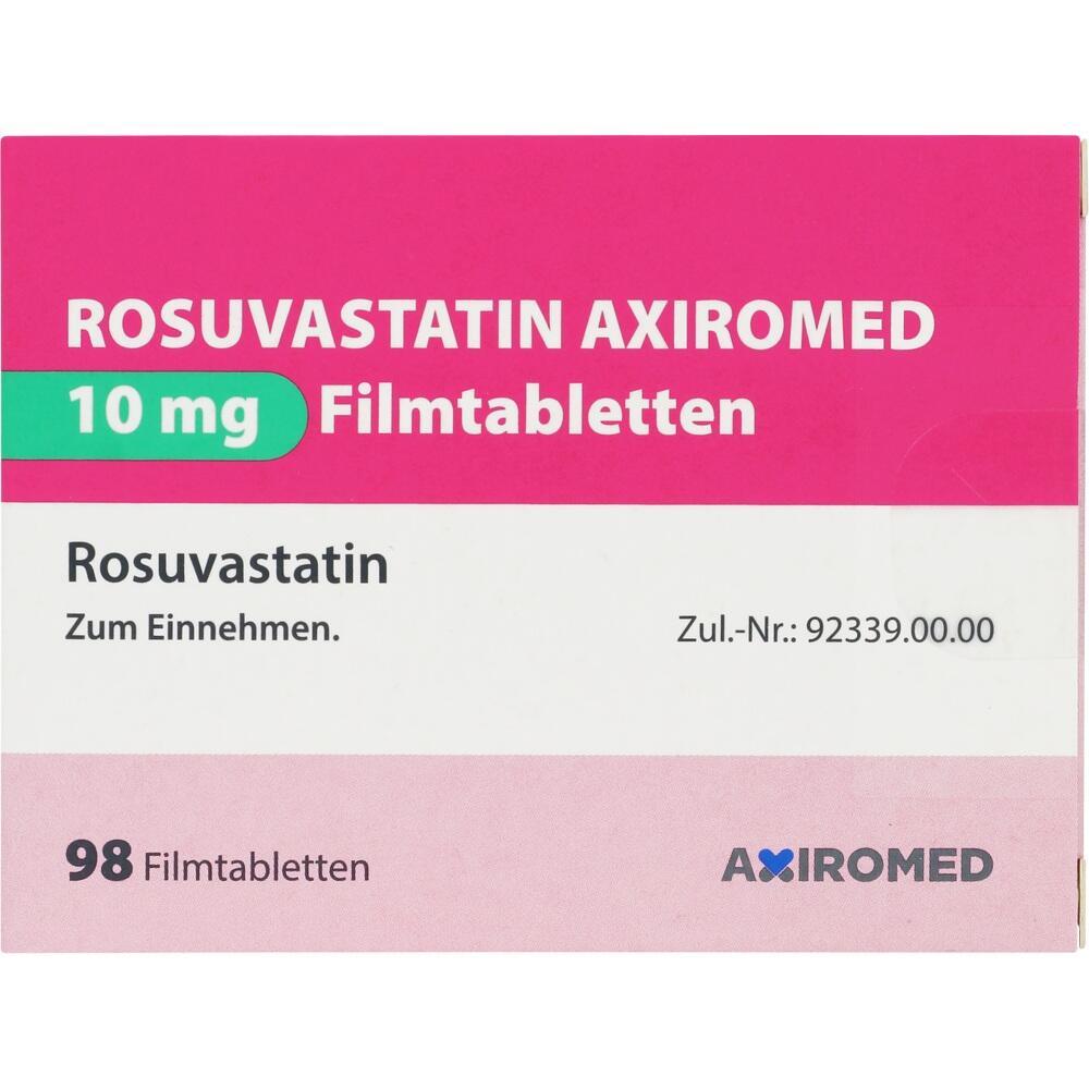 ROSUVASTATIN AXIROMED 10 mg Filmtabletten 98 St Filmtabletten