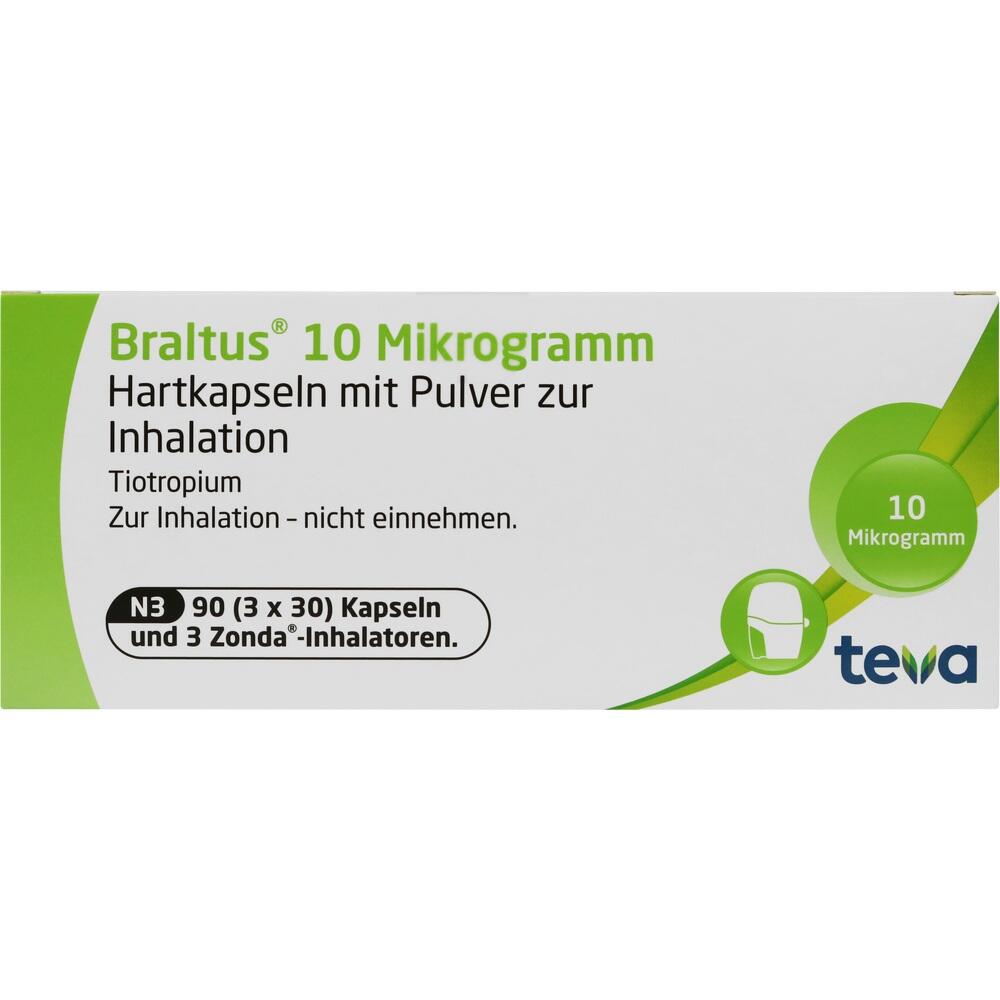 Braltus 10 Mikrogramm + Inhalator 90 St Hartkapseln mit Pulver zur Inhalation