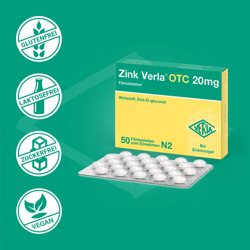 Zink Verla OTC 20mg 50 St Filmtabletten
