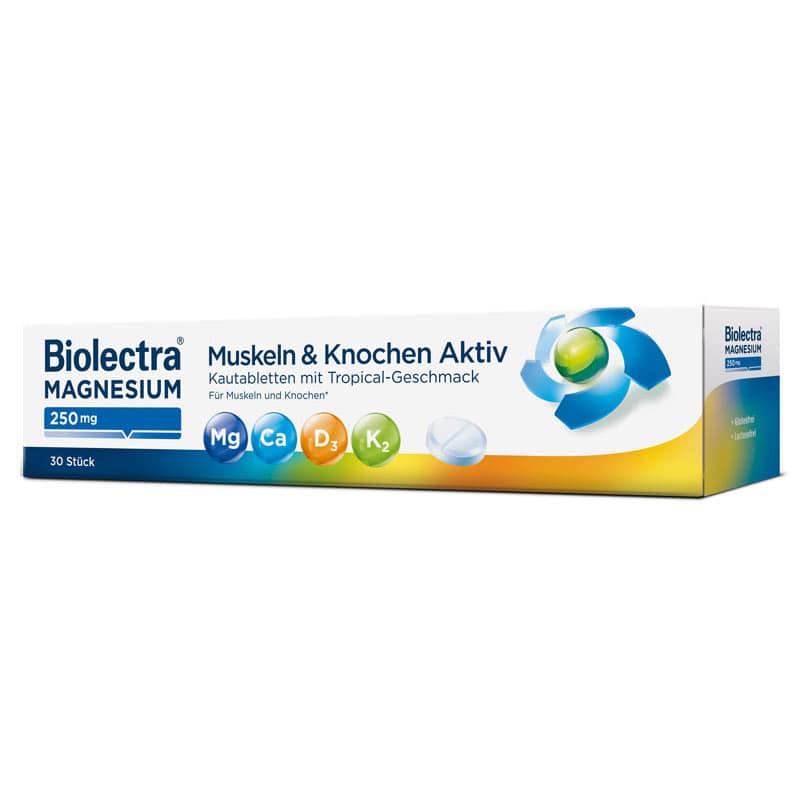 Biolectra MAGNESIUM Muskeln & Knochen Aktiv 30 St Kautabletten