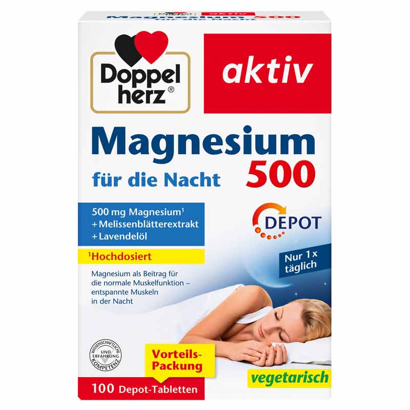 Doppelherz aktiv Magnesium 500 für die Nacht 100 St Tabletten