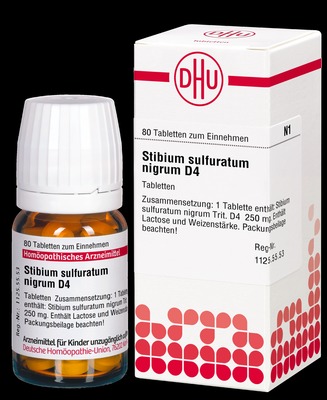 STIBIUM SULFURATUM NIGRUM D 4 Tabletten 80 St Tabletten