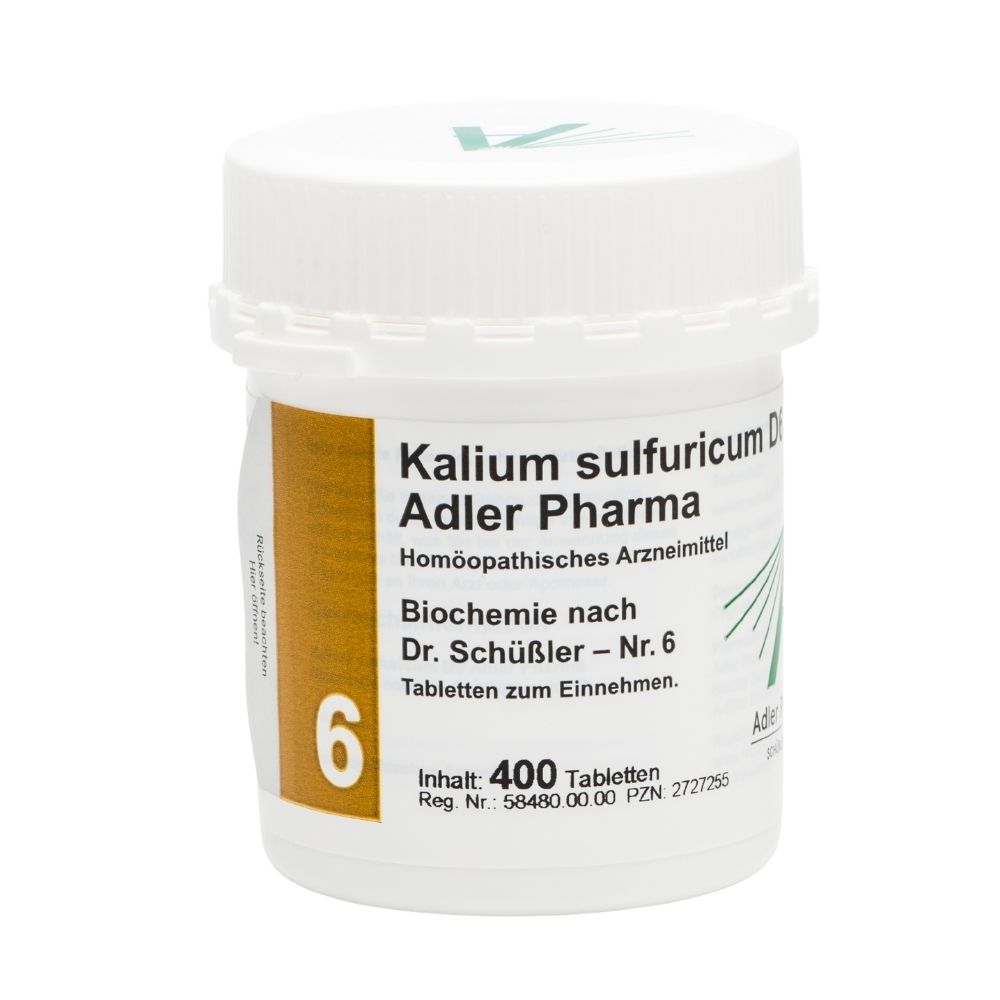 Kalium sulfuricum D6 Adler Pharma Biochemie nach Dr. Schüßler Nr.6 , Tablette 400 St Tabletten