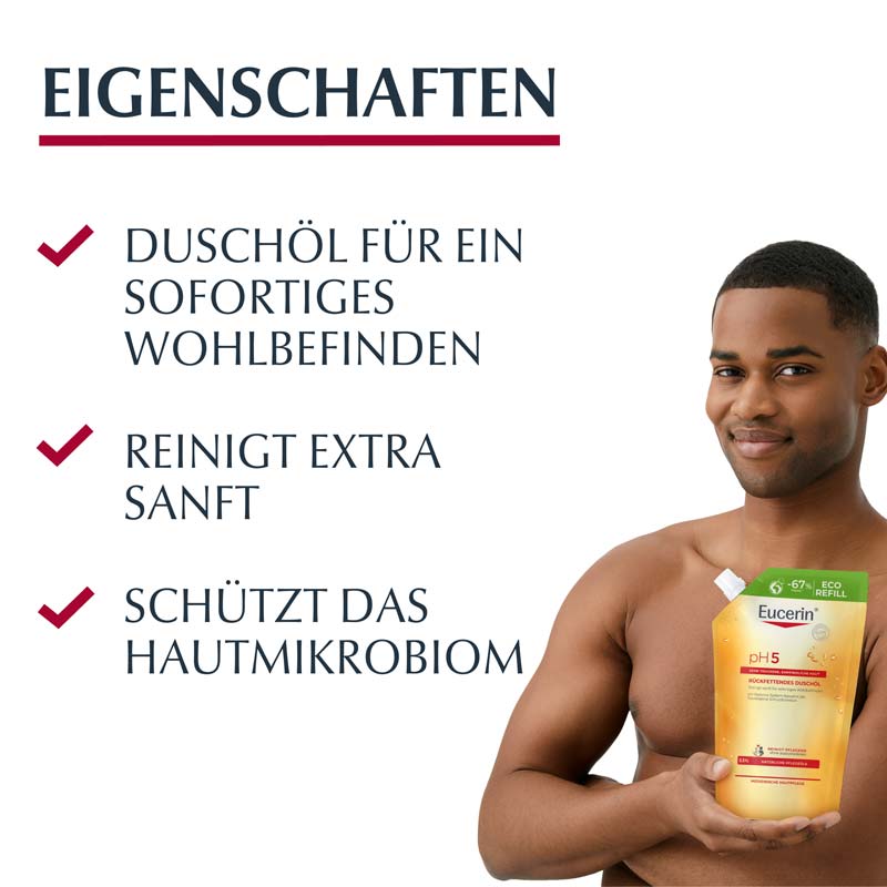 Eucerin pH5 Rückfettendes Duschöl Nachfüllpack +20% sparen* 400 ml Duschgel