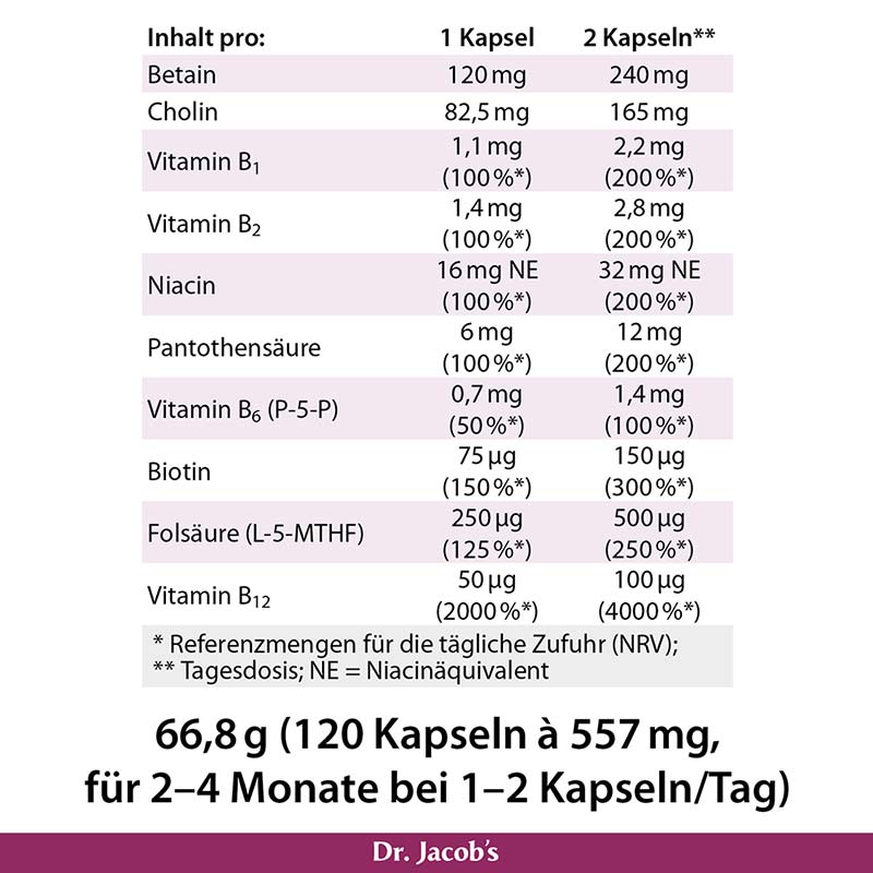 Dr. Jacobs Vitamin B KOMPLEX 120 St Kapseln