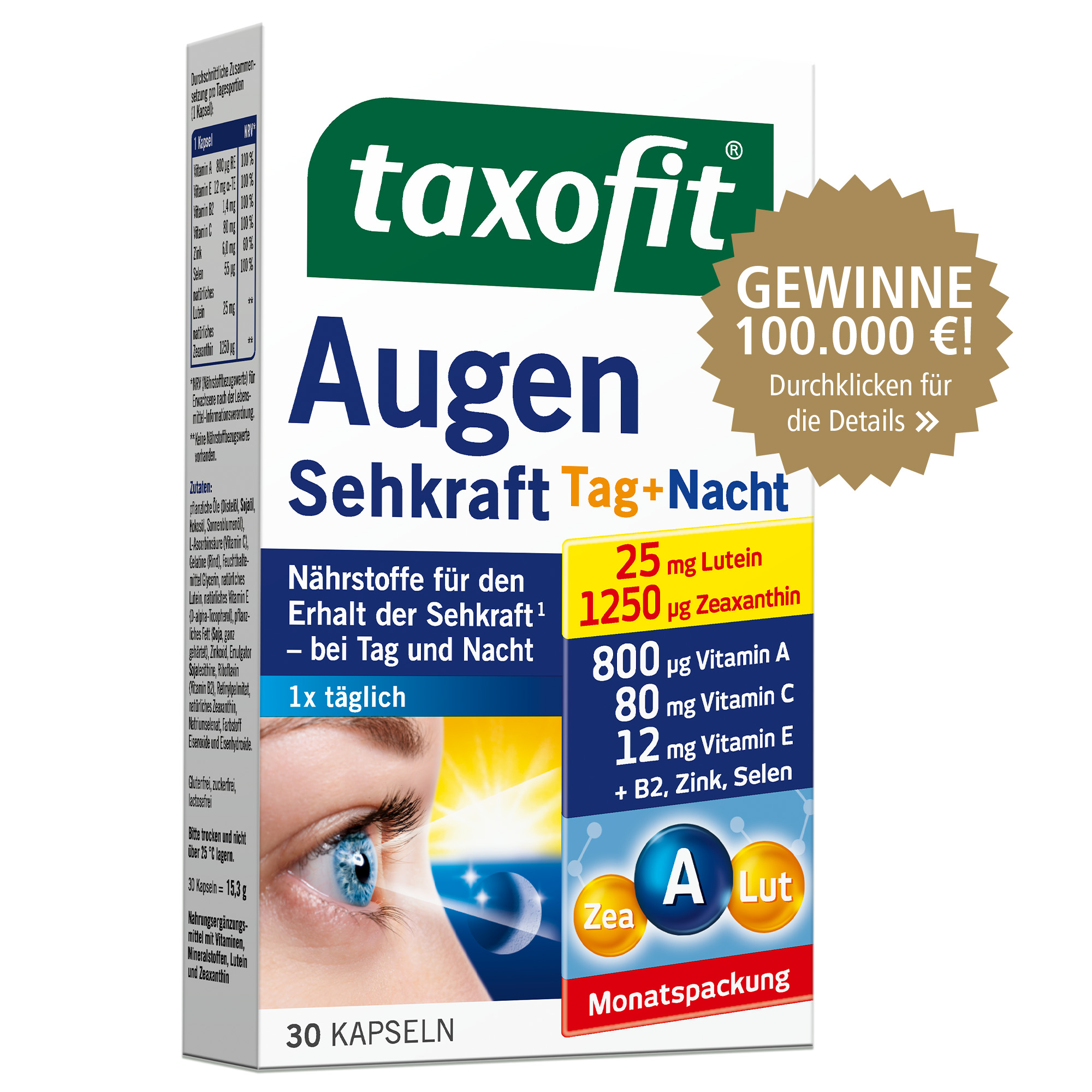 taxofit Augen Sehkraft Tag + Nacht 30 St Kapseln
