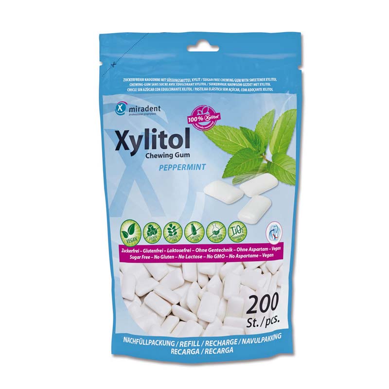 miradent Xylitol Chewing Gum Minze 200 St Kaugummi
