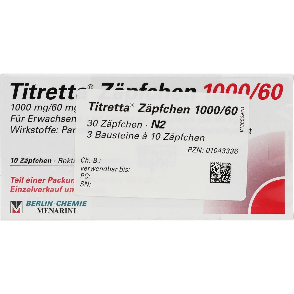 Titretta Zäpfchen 1000/60 30 St Suppositorien