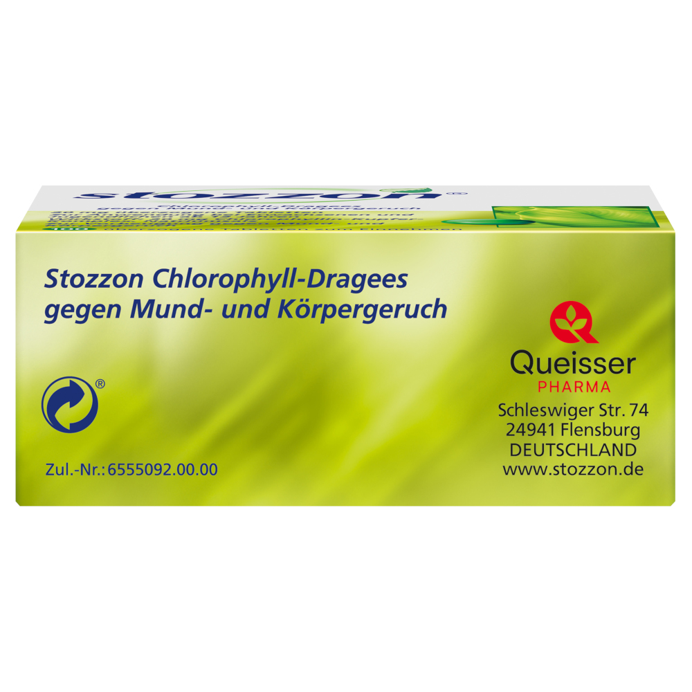 stozzon Chlorophyll-Dragees gegen Mund- und Körpergeruch 100 St Überzogene Tabletten