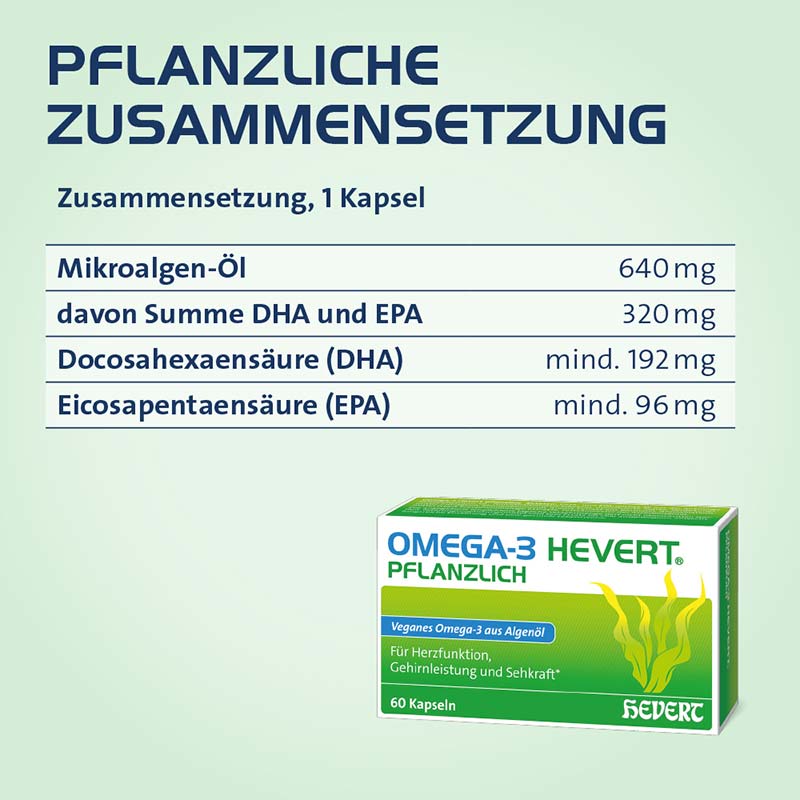 OMEGA-3 HEVERT PFLANZLICH  60 St Weichkapseln