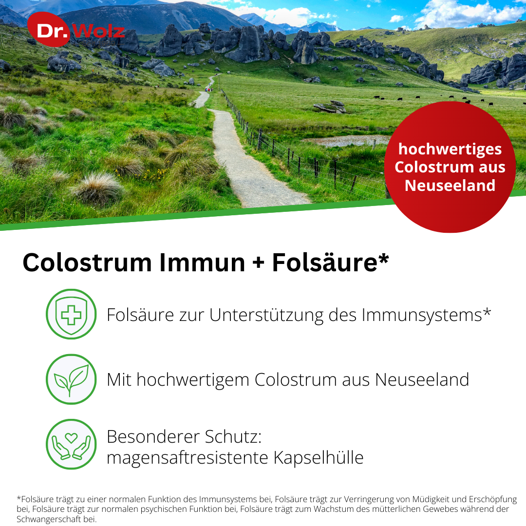 Dr. Wolz Colostrum Immun + Folsäure 125 St Kapseln