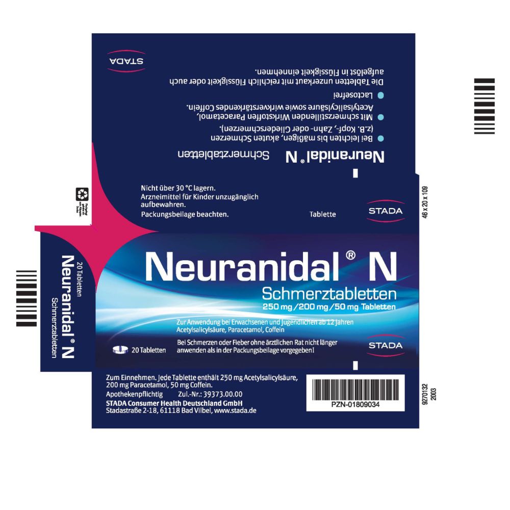Neuranidal N Schmerztabletten 20 St Tabletten