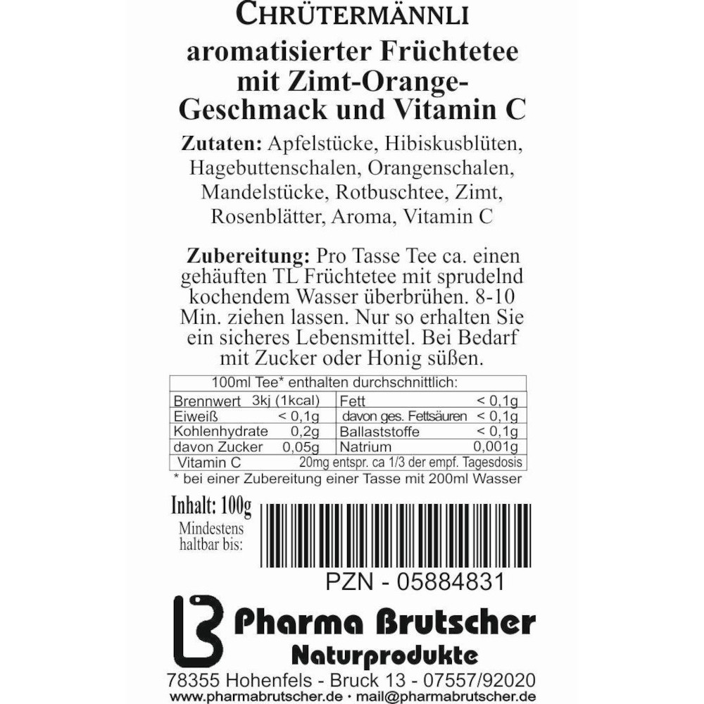 ZIMT-ORANGE Früchtetee CHRÜTERMÄNNLI 100 g Tee