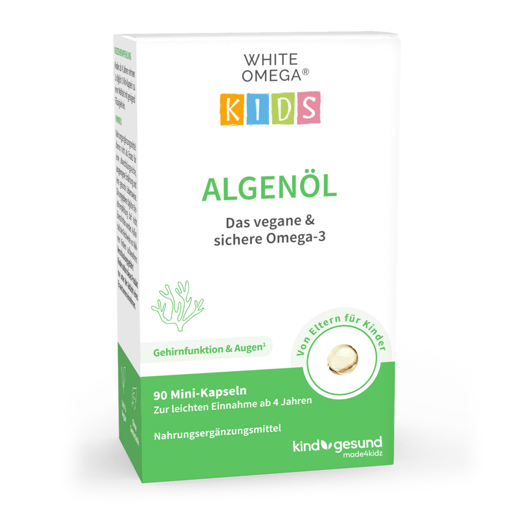 WHITE OMEGA KIDS ALGENÖL Das vegane & sichere Omega-3 90 St Weichkapseln