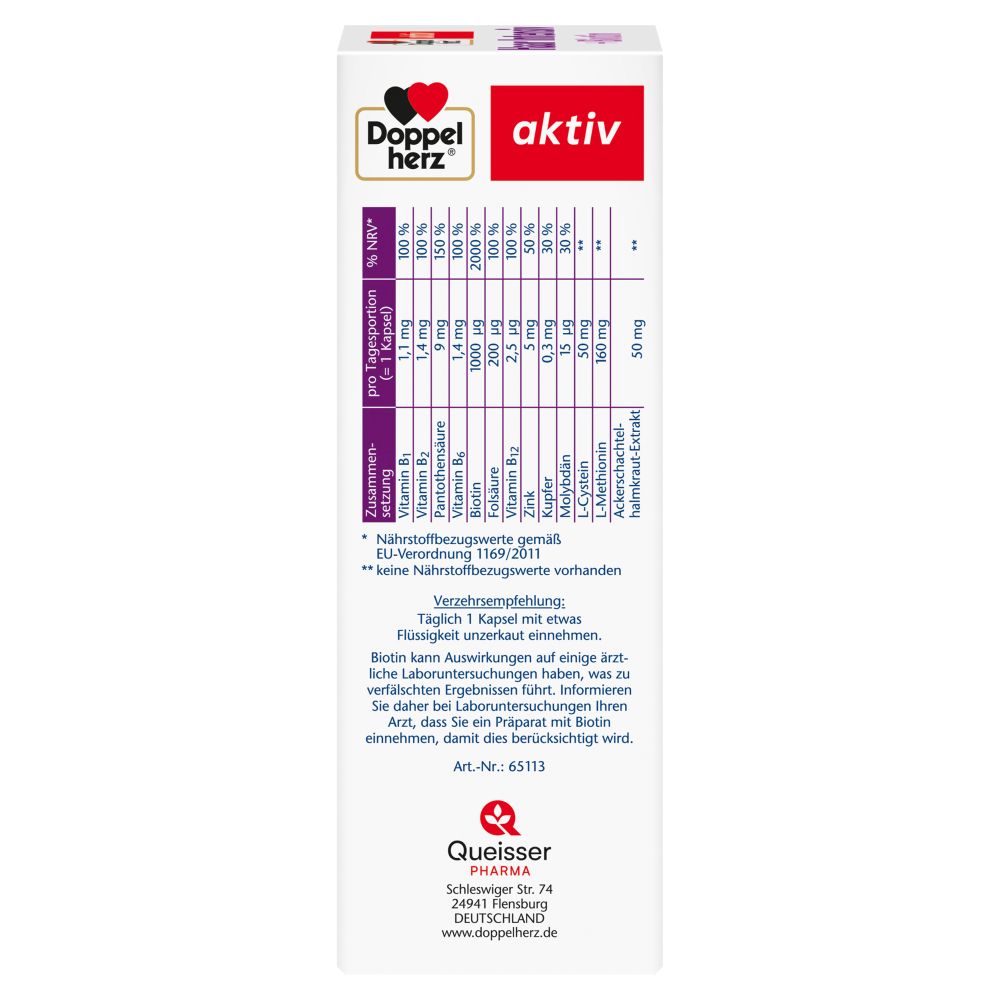 Doppelherz aktiv Haar Intensiv + Biotin  100 St Kapseln