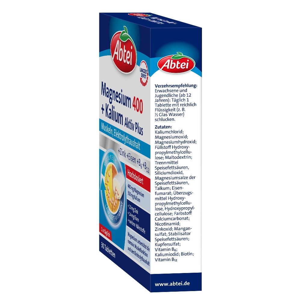 Abtei Magnesium 400 + Kalium  30 St Tabletten